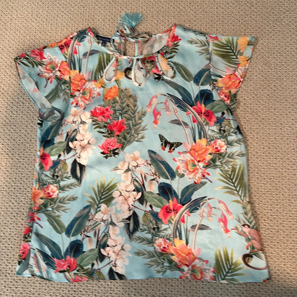 Talbots floral blouse size Large
